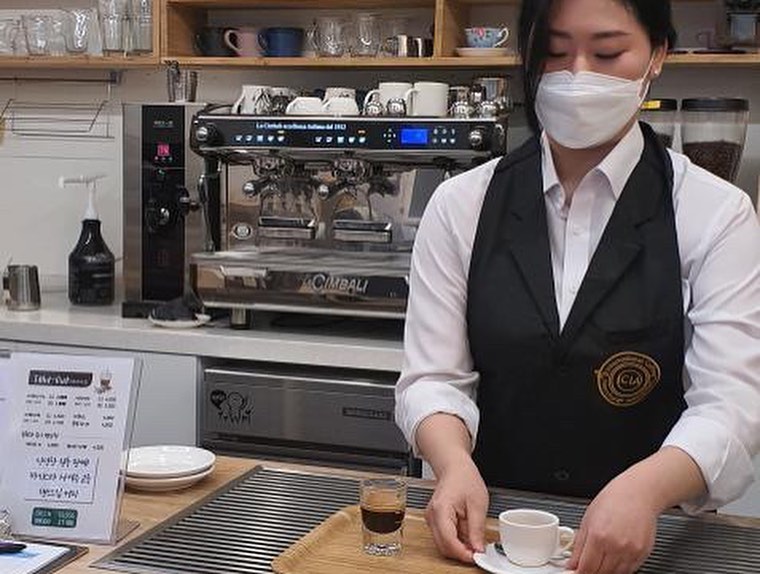 분당 카페 허깅에서 바리스타 검정이 있었습니다.