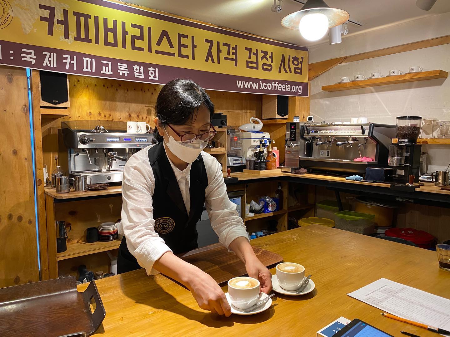 아주 오랜만에 바리스타 검정이 이뤄졌습니다.