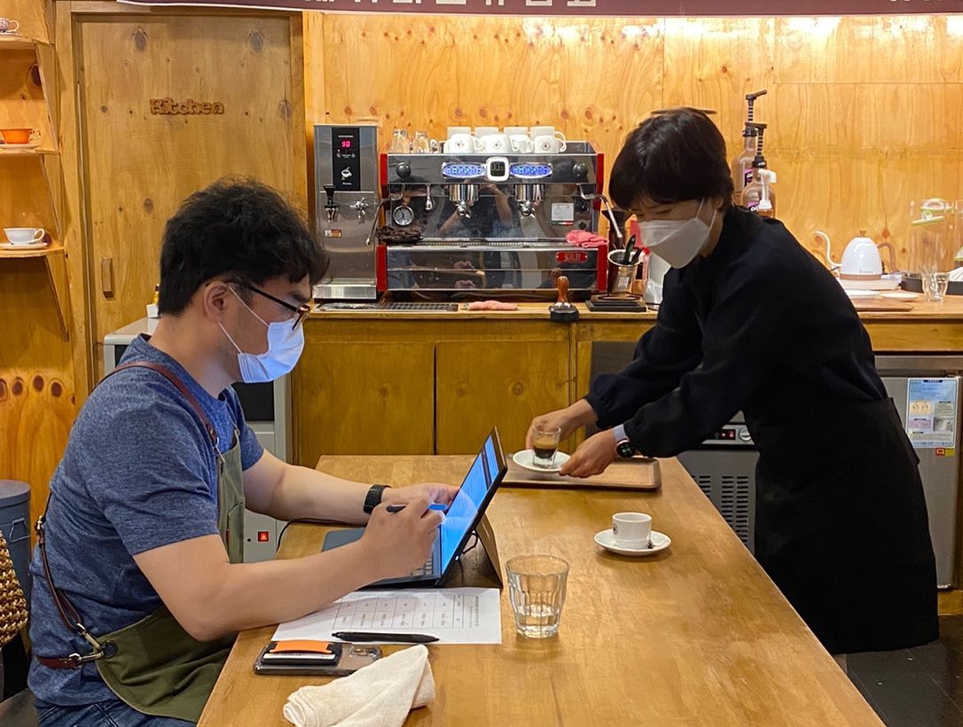 인천 중구 여성문화회관에서 진행된 바리스타수업 마지막날!
